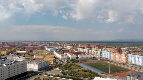 Стадион "Заполярник". Норильск. Лето